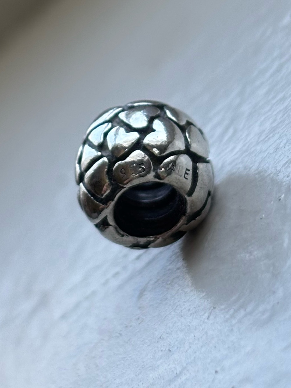 RARE Retired Pandora Heart Cutout Pattern Charm
